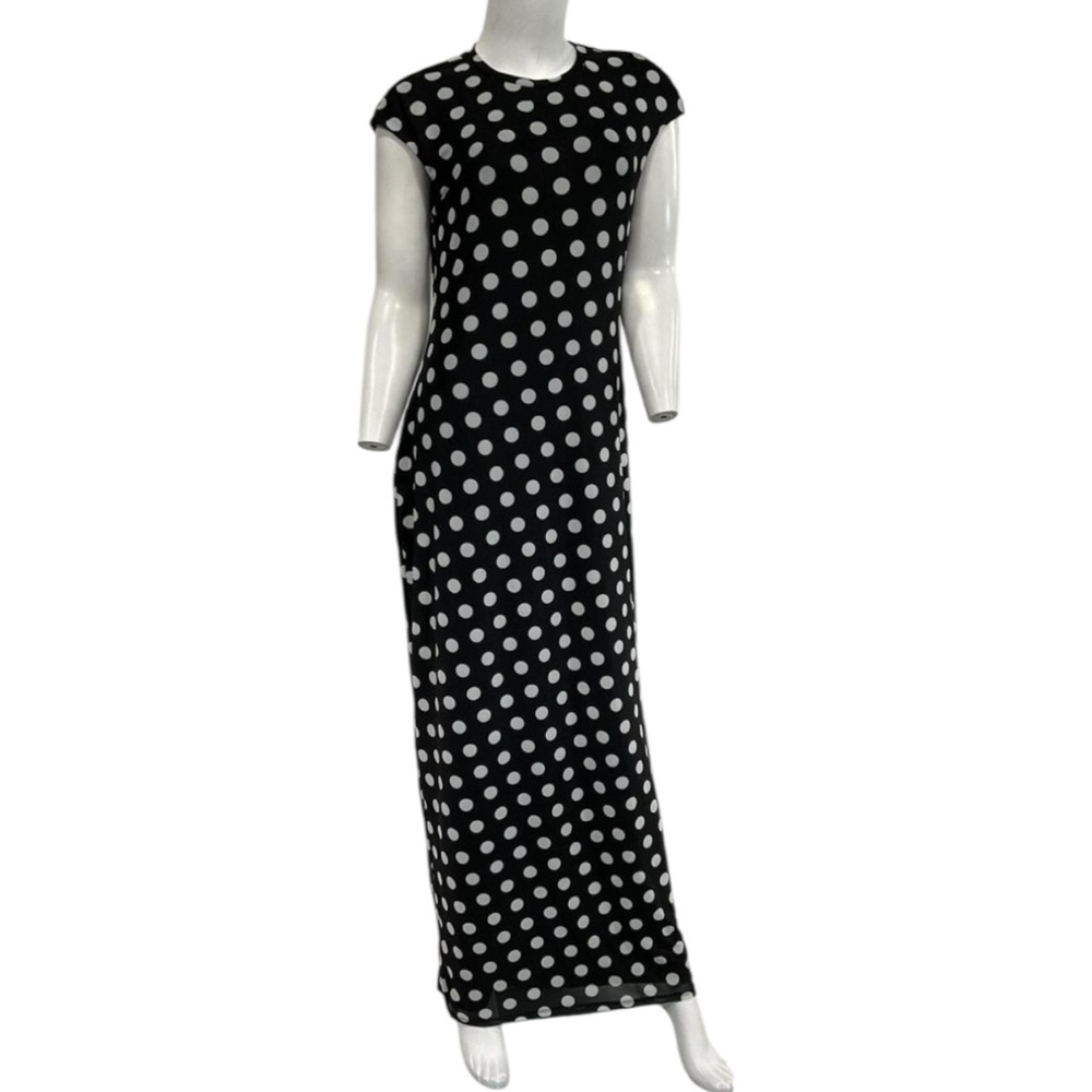 AFRM Black and White Polka Dot Maxi Dress